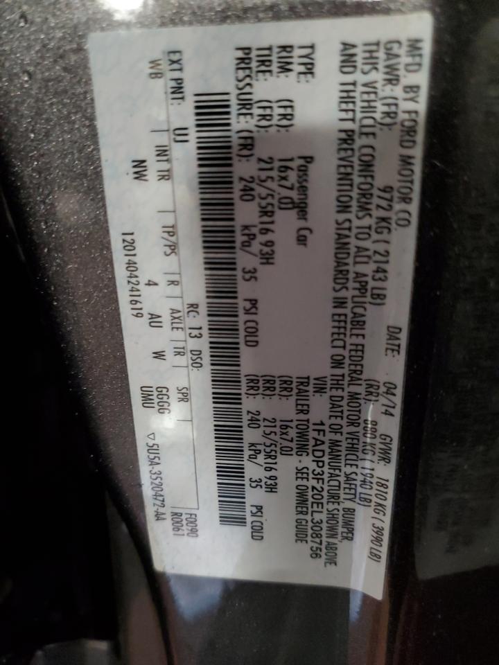 1FADP3F20EL308756 2014 Ford Focus Se