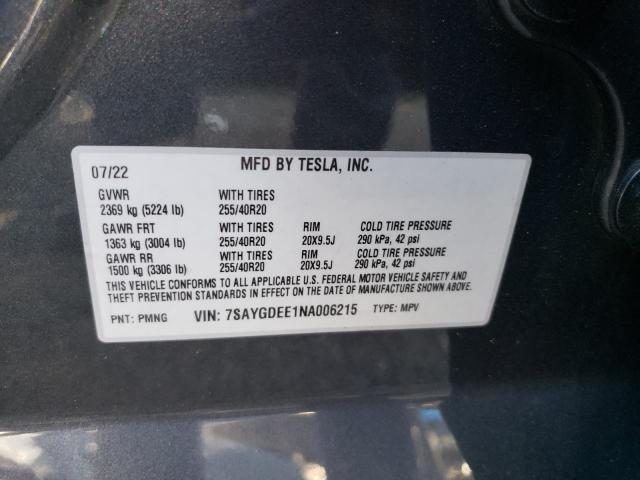 7SAYGDEE1NA006215 Tesla Model Y  10