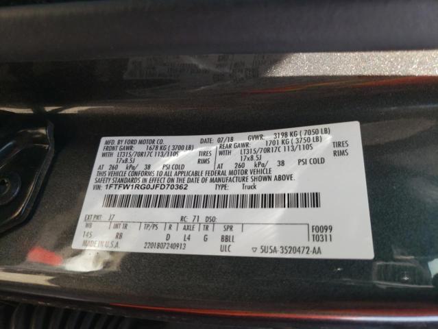 1FTFW1RG0JFD70362 Ford F150 Raptor