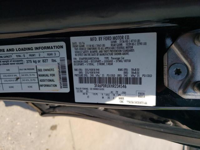 3FA6P0RUXHR234546 Ford Fusion Titanium Hev