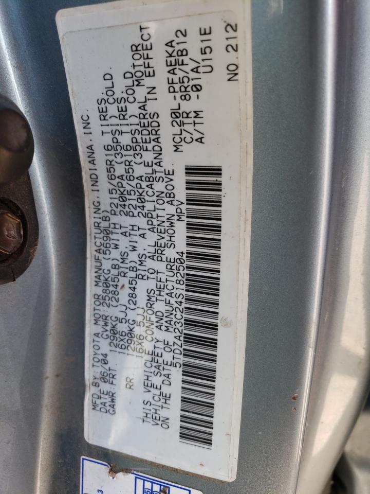 5TDZA23C24S182504 2004 Toyota Sienna Ce