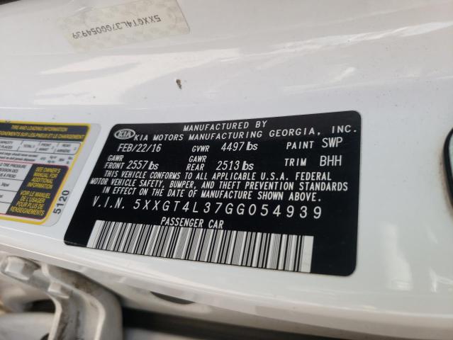 5XXGT4L37GG054939 KIA Optima Lx
