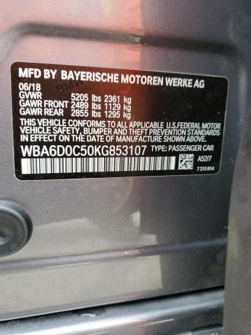 2019 BMW 640 I GRAN - WBA6D0C50KG853107