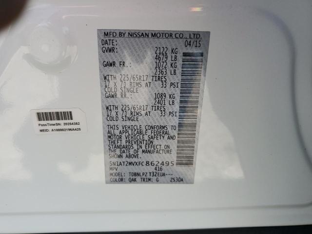 5N1AT2MVXFC862495 Nissan ROGUE S