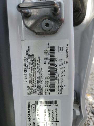 3FA6P0D92KR221509 2019 FORD FUSION, photo no. 12