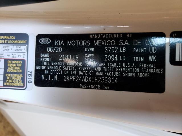 3KPF24ADXLE259314 2020 Kia Forte Fe