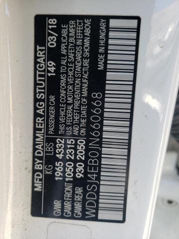 WDDSJ4EB0JN660668 Mercedes-Benz CLA 250