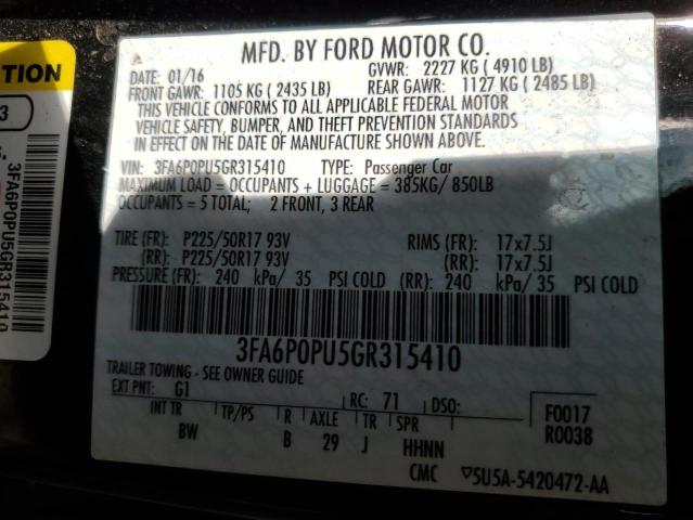 3FA6P0PU5GR315410 Ford Fusion Se Phev