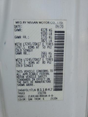 2020 NISSAN NV 2500 S - 1N6BF0LY7LN811842