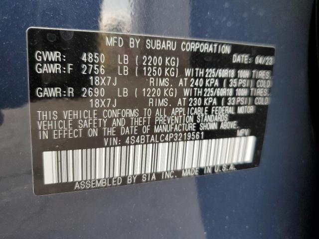 2023 SUBARU OUTBACK ON 4S4BTALC4P3219561