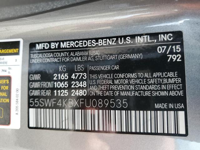 55SWF4KBXFU089535 2015 MERCEDES-BENZ C-CLASS, photo no. 13