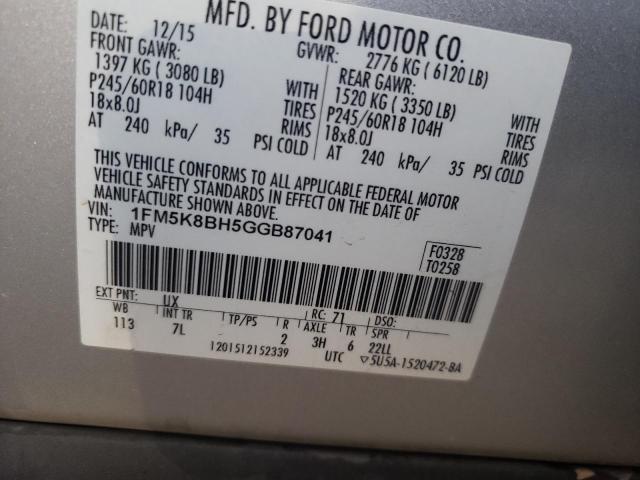 1FM5K8BH5GGB87041 Ford EXPLORER