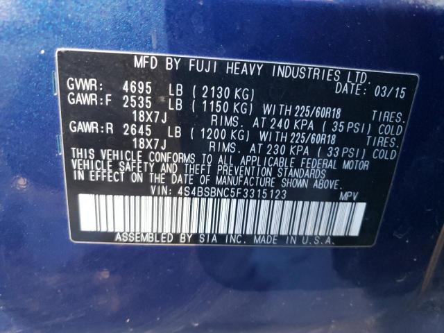 4S4BSBNC5F3315123 Subaru Outback 2.5i Limited