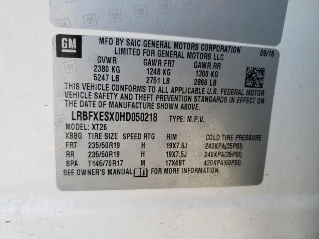 2017 BUICK ENVISION P - LRBFXESX0HD050218