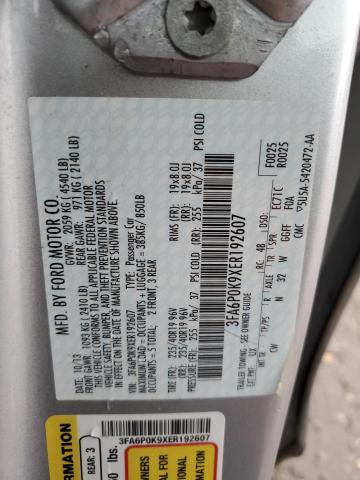3FA6P0K9XER192607 Ford Fusion Titanium