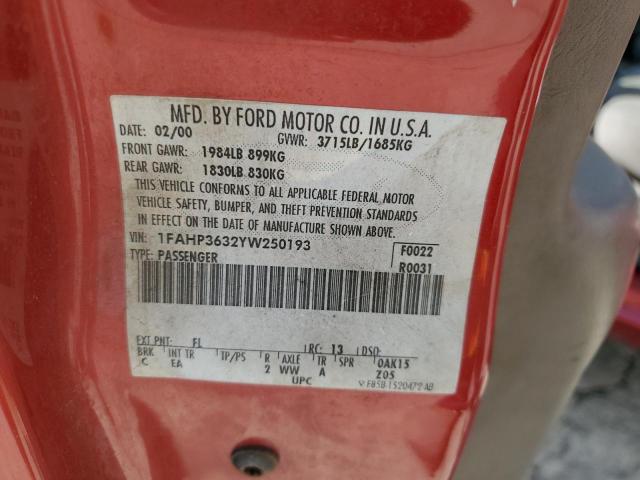 1FAHP3632YW250193 2000 Ford Focus Se