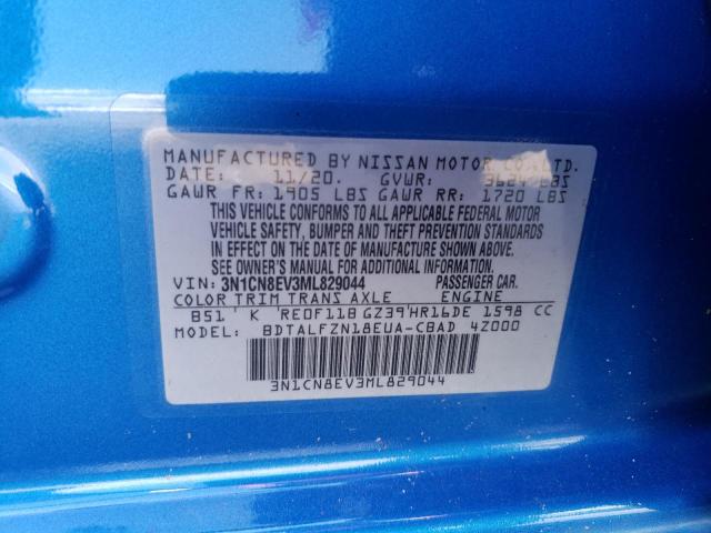 2021 NISSAN VERSA SV - 3N1CN8EV3ML829044