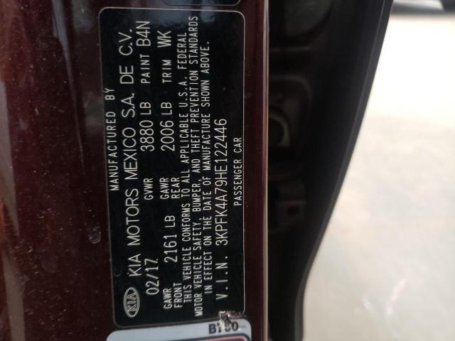 3KPFK4A79HE122446 KIA FORTE LX
