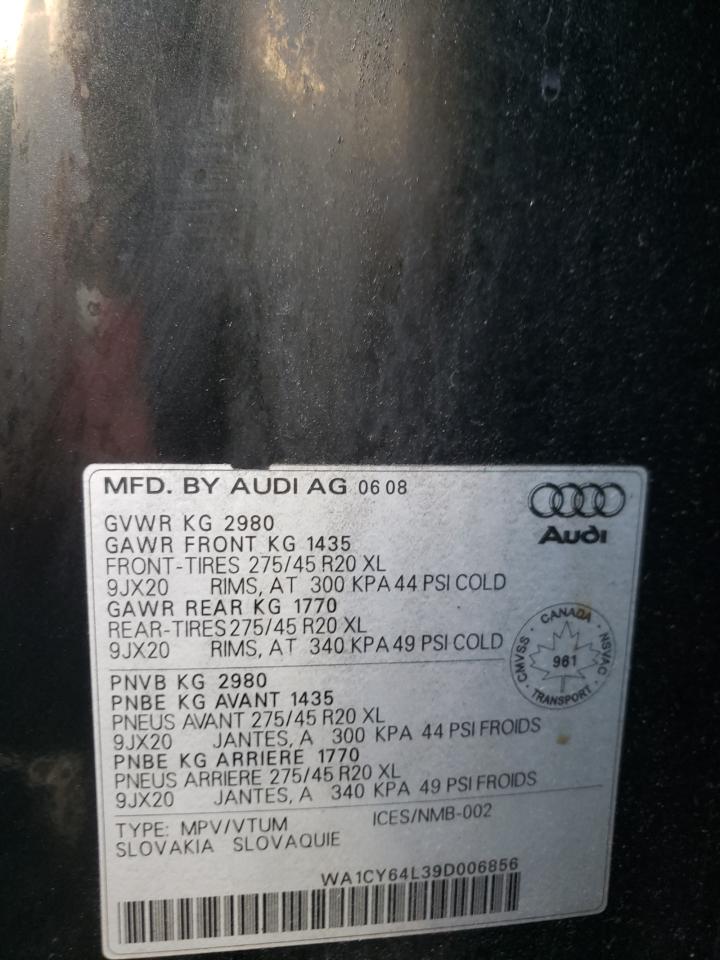 wa1cy64l39d006856 WA1CY64L39D006856 2009 Audi Q7 3.6 Quattro Premium S-Line