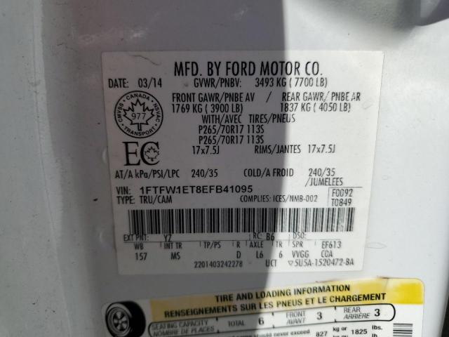 1FTFW1ET8EFB41095 Ford F150 Supercrew