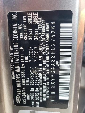5XYPG4A33HG275264 KIA SORENTO LX