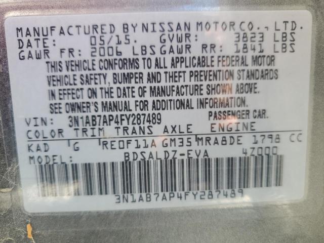 3N1AB7AP4FY287489 Nissan SENTRA S