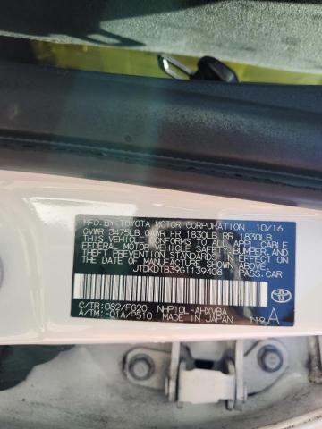JTDKDTB39G1139408 Toyota PRIUS C