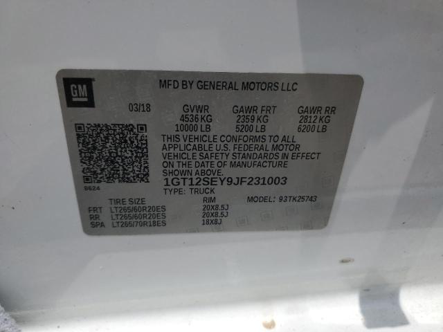 2018 GMC SIERRA K25 - 1GT12SEY9JF231003