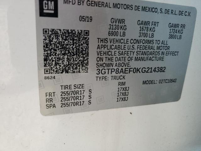 2019 GMC 1500 - 3GTP8AEF0KG214382