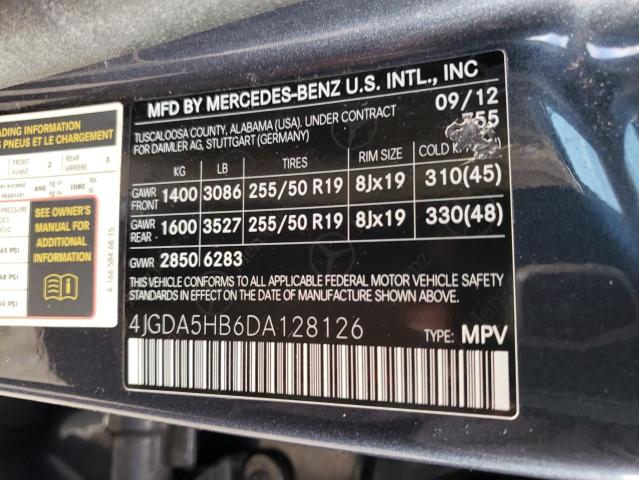 VIN 4JGDA5HB6DA128126 2013 Mercedes-Benz ML-Class, ... no.12