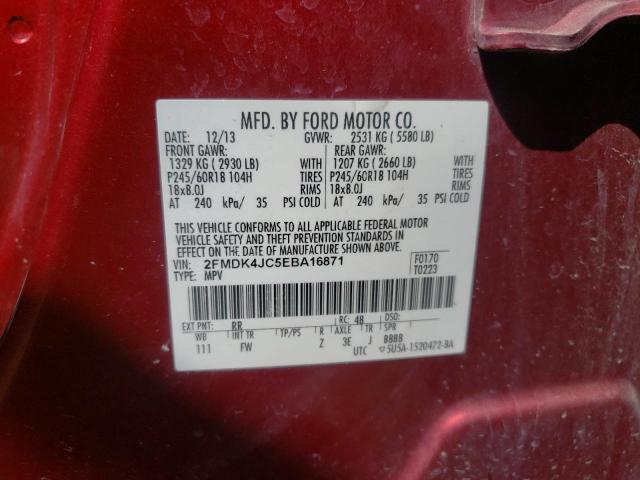 2FMDK4JC5EBA16871 Ford EDGE SEL