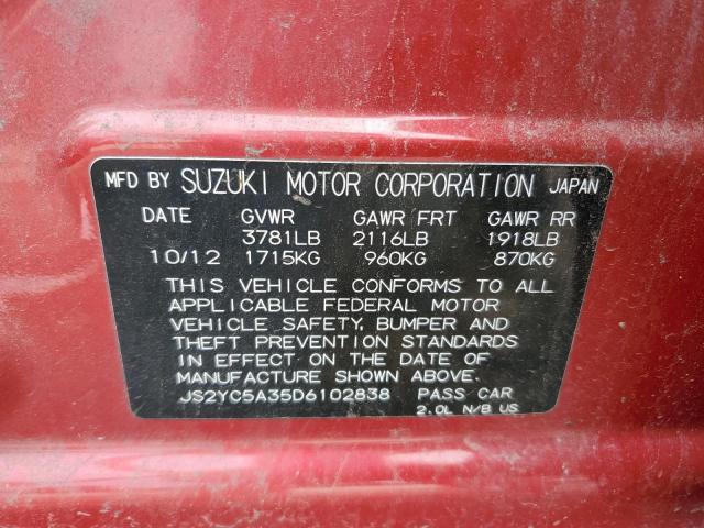 VIN JS2YC5A35D6102838 2013 Suzuki SX4, LE no.12