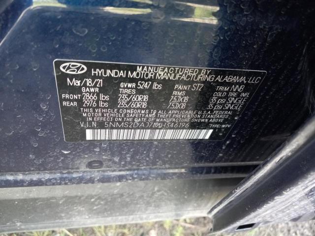 2021 HYUNDAI SANTA FE - 5NMS2DAJ7MH346196