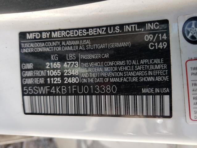 55SWF4KB1FU013380 2015 MERCEDES-BENZ C-CLASS, photo no. 12