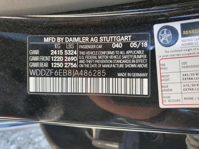 WDDZF6EB8JA486285 2018 MERCEDES-BENZ E-CLASS, photo no. 12