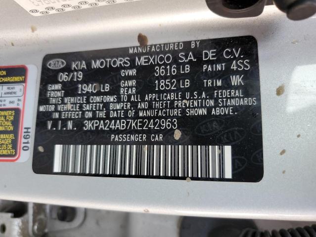 3KPA24AB7KE242963 KIA RIO S