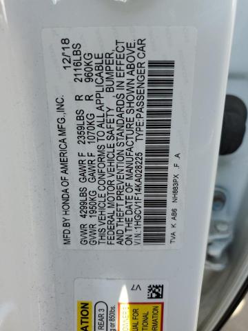 1HGCV1F14KA028225 Honda Accord LX 12