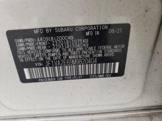 JF1VA2E69M9820404 Subaru Wrx Sti
