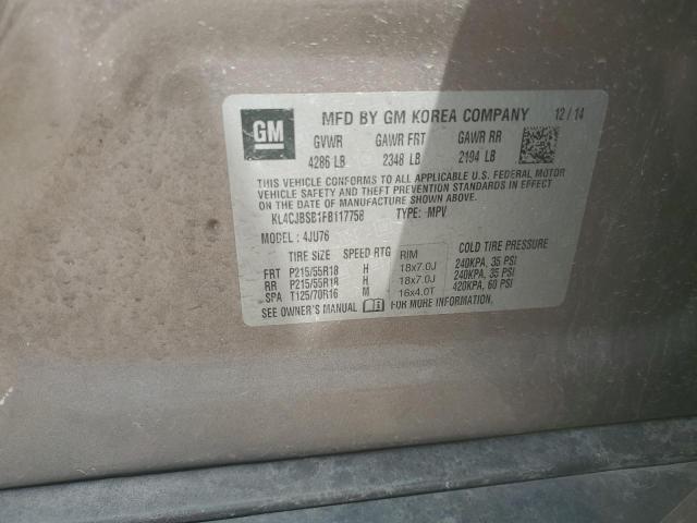 KL4CJBSB1FB117758 Buick Encore Convenience