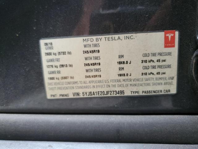 5YJSA1E20JF273495 Tesla MODEL S