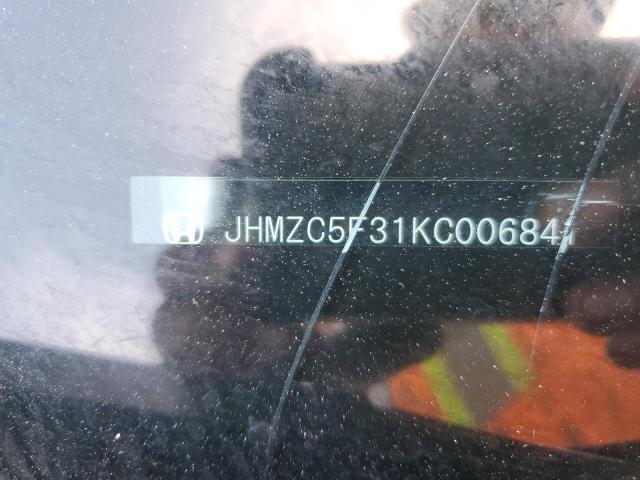 2019 HONDA CLARITY TO - JHMZC5F31KC006841