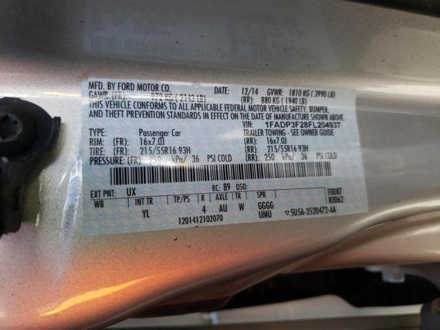 1FADP3F28FL204937 Ford FOCUS SE