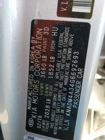 KNADM4A34G6692693 KIA RIO LX