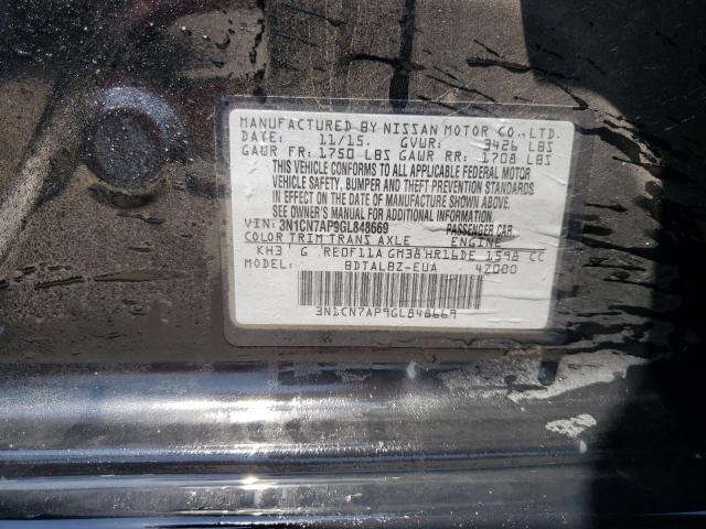 2016 NISSAN VERSA SV W - 3N1CN7AP9GL848669