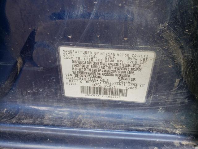 2018 NISSAN VERSA S - 3N1CN7AP7JL853165