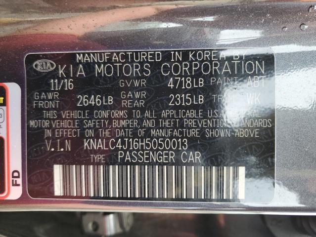 2017 KIA CADENZA PR - KNALC4J16H5050013
