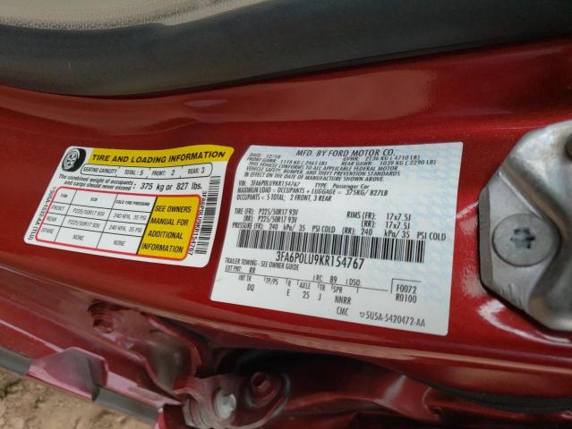 3FA6P0LU9KR154767 Ford FUSION SE