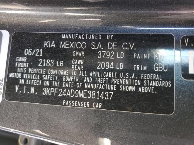 3KPF24AD9ME381437 KIA FORTE FE