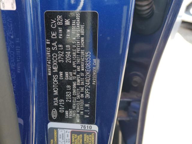 3KPF24AD2KE083535 KIA FORTE FE