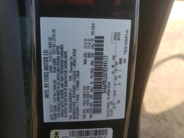 3FA6P0LUXFR249117 Ford Fusion Se Hybrid